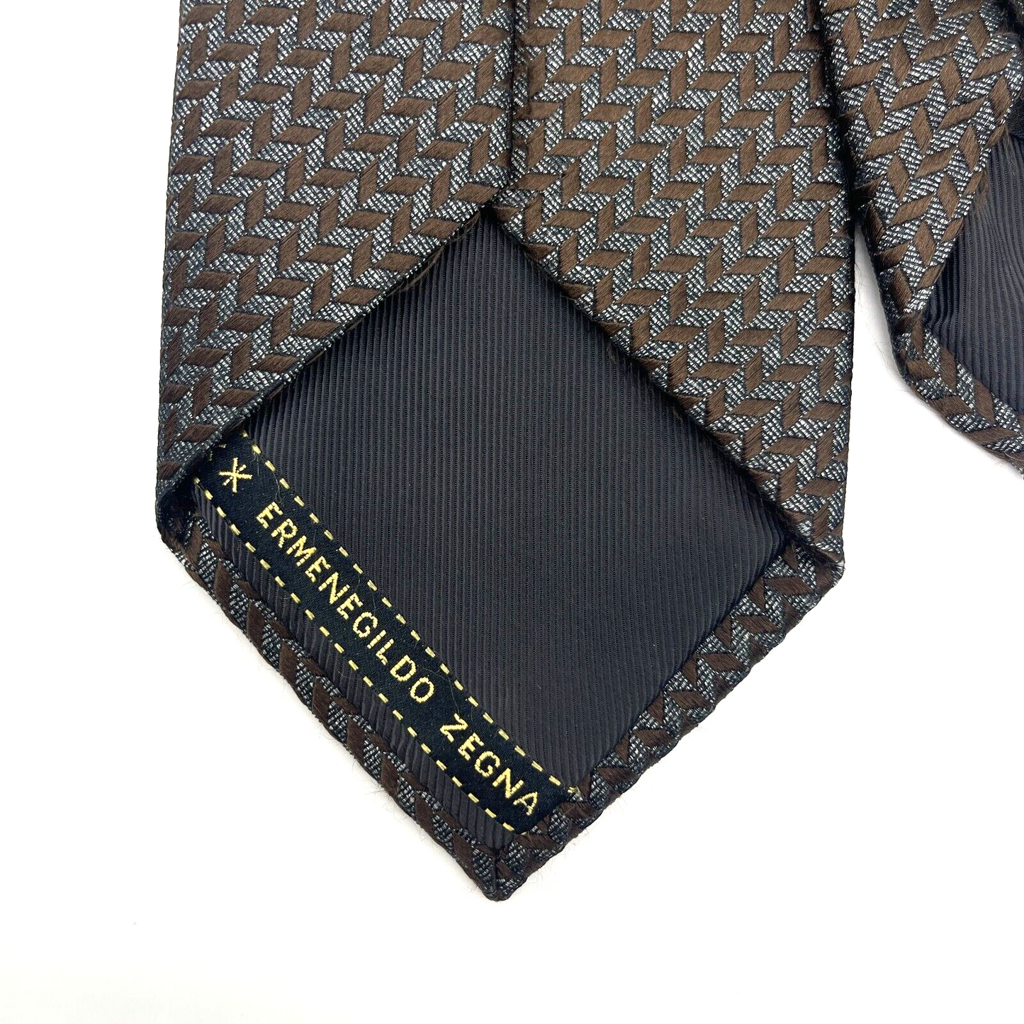 Ermenegildo Zegna Tie Men's Silk Made in Italy Authentic Gray