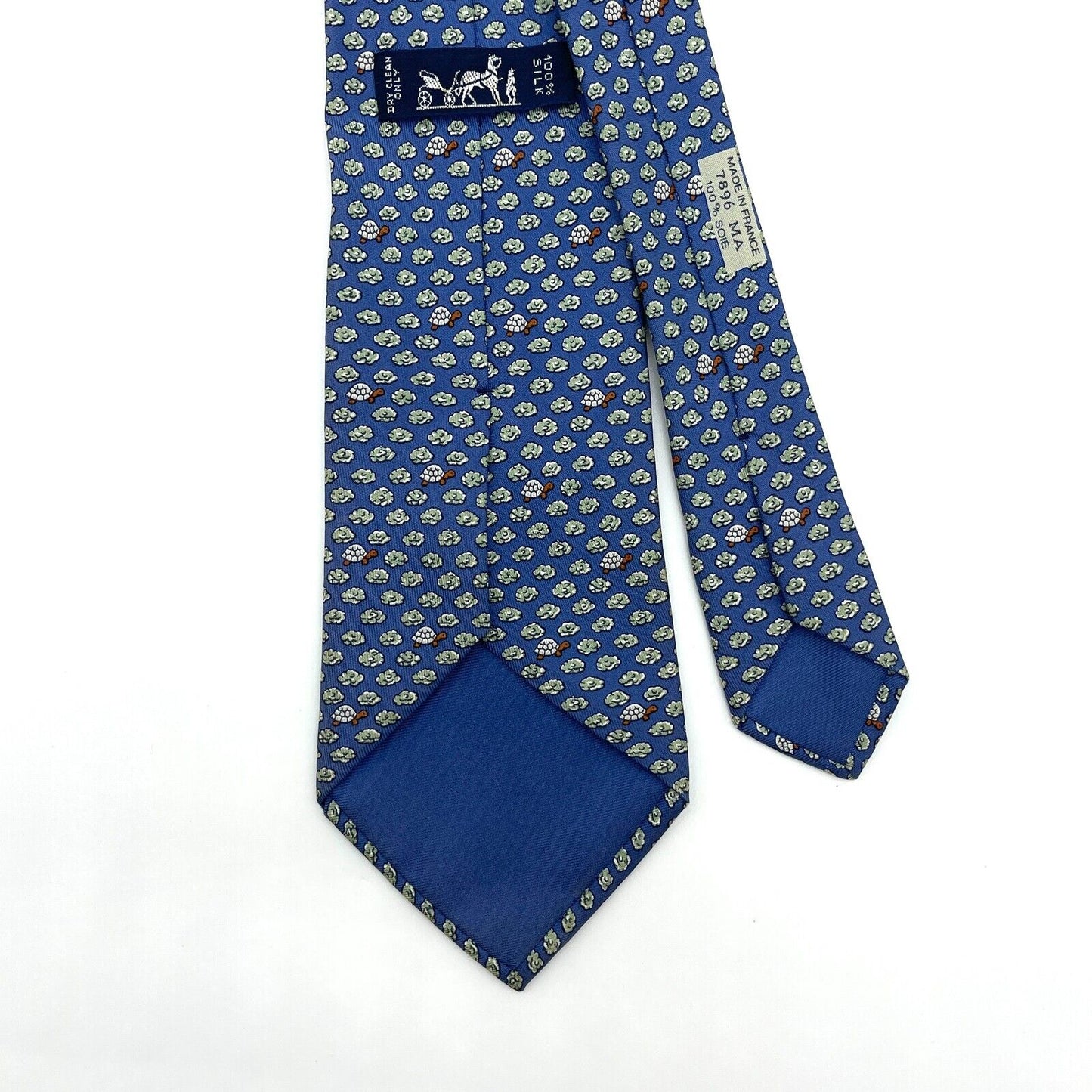 Hermès Tie Men's Silk Made in France  Authentic Blue