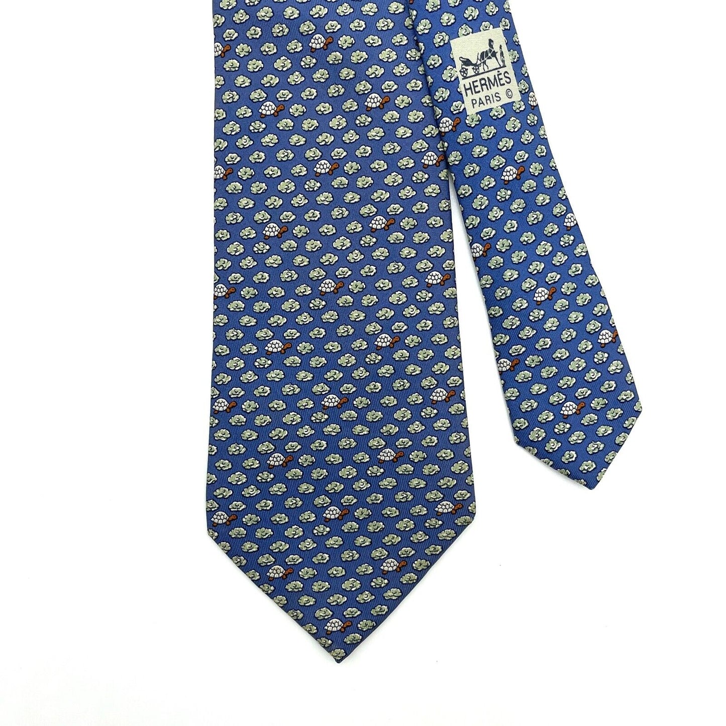 Hermès Tie Men's Silk Made in France  Authentic Blue